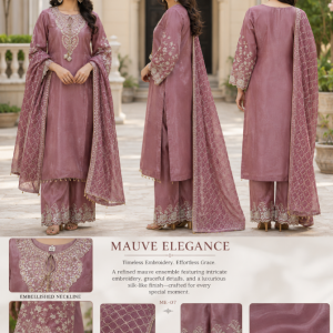 Mauve Elegance Embroidered 3-Piece Suit | Ayra Zoya